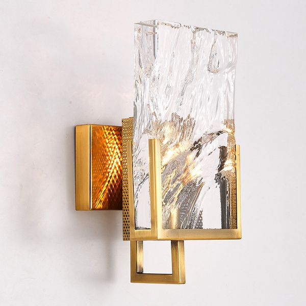 nordic wall sconces large crystal block wall lamp living room tv background aisle creative wall lights